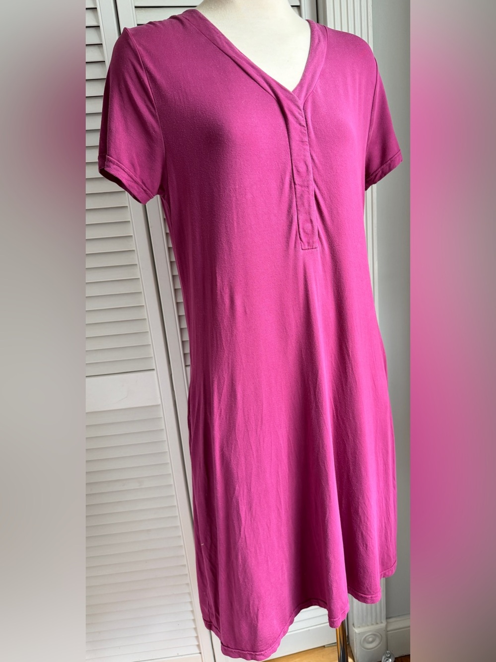 S🧲 Magnetic Me Bordeaux Modal Blissful Short Sleeve Sleep Shirt Nightgown